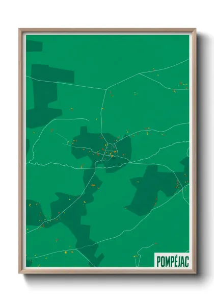 Une affiche de carte sur Pompéjac