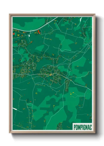 Une affiche de carte sur Pompignac
