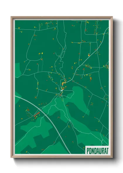 Une affiche de carte sur Pondaurat