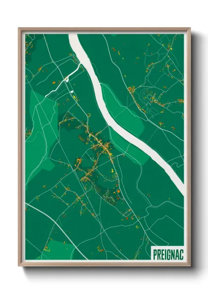 Une affiche de carte sur Preignac