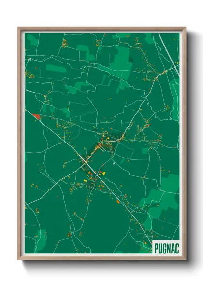 Une affiche de carte sur Pugnac