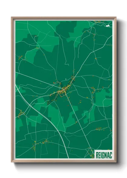 Une affiche de carte sur Reignac