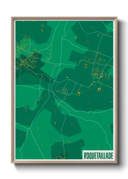 Une affiche de carte sur Roquetaillade