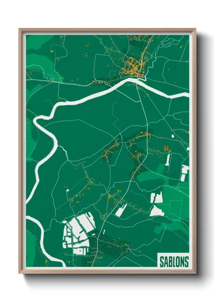 Une affiche de carte sur Sablons