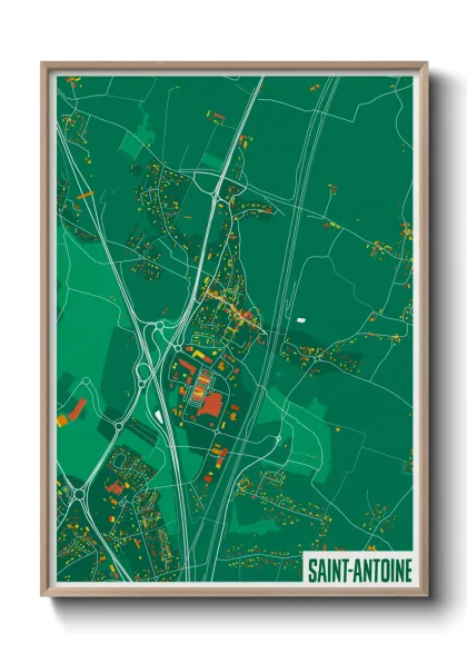 Une affiche de carte sur Saint-Antoine