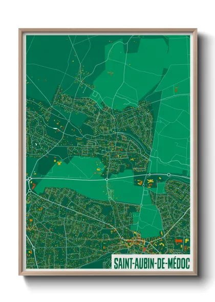 Une affiche de carte sur Saint-Aubin-de-Médoc