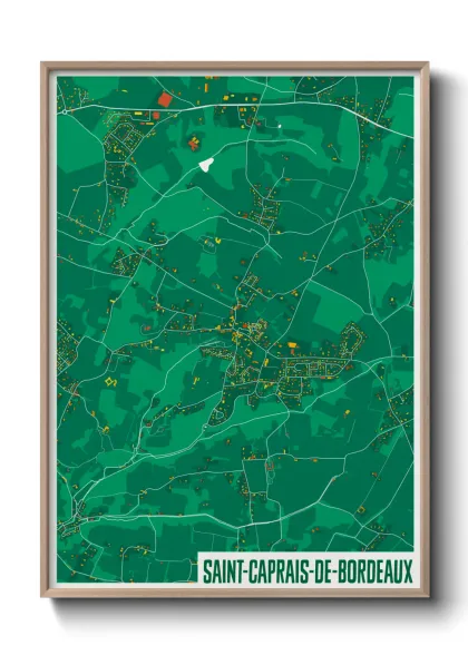 Une affiche de carte sur Saint-Caprais-de-Bordeaux