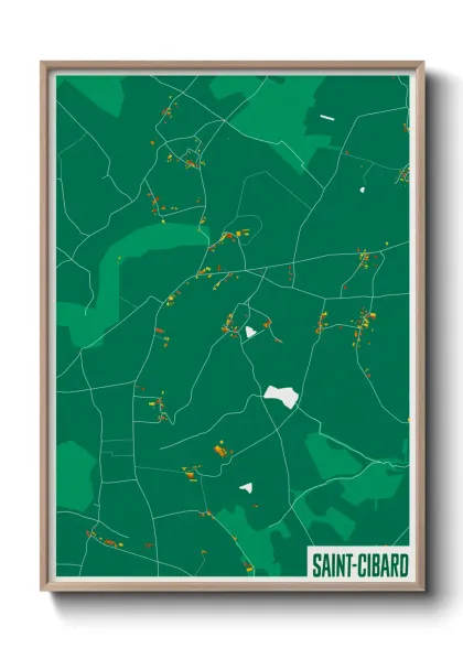 Une affiche de carte sur Saint-Cibard