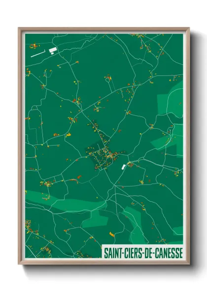Une affiche de carte sur Saint-Ciers-de-Canesse
