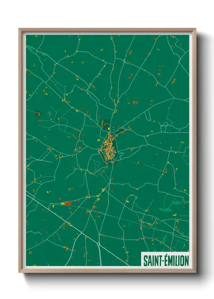 Une affiche de carte sur Saint-Émilion