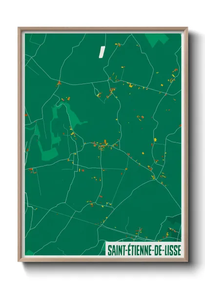 Une affiche de carte sur Saint-Étienne-de-Lisse