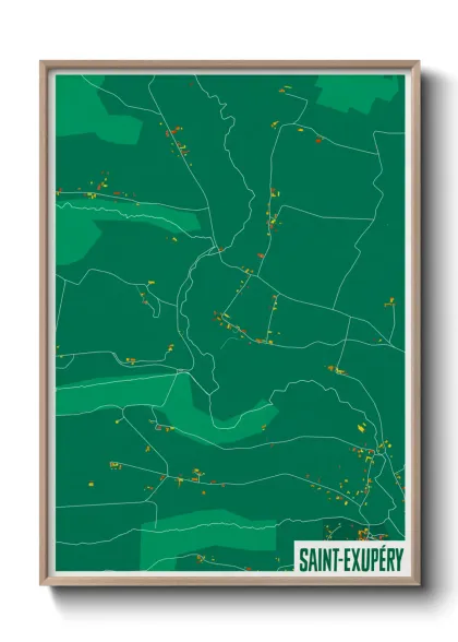 Une affiche de carte sur Saint-Exupéry