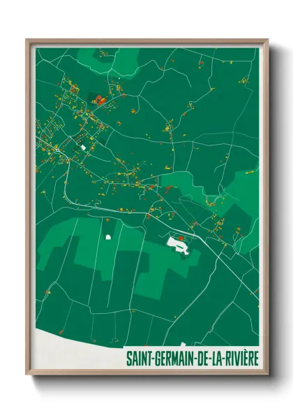 Une affiche de carte sur Saint-Germain-de-la-Rivière