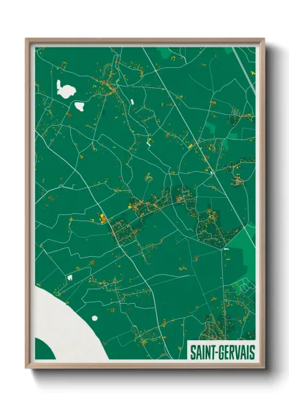 Une affiche de carte sur Saint-Gervais