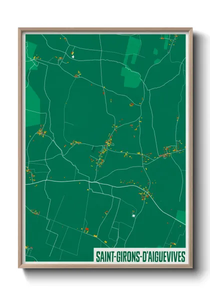 Une affiche de carte sur Saint-Girons-d'Aiguevives