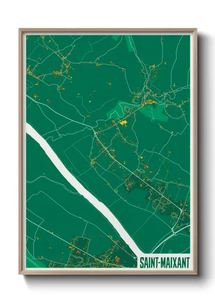 Une affiche de carte sur Saint-Maixant
