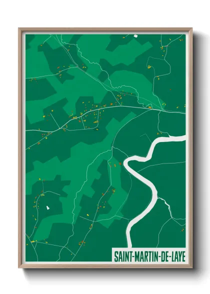 Une affiche de carte sur Saint-Martin-de-Laye
