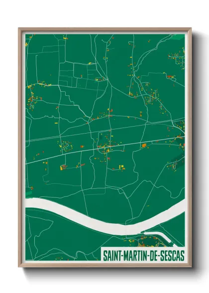 Une affiche de carte sur Saint-Martin-de-Sescas