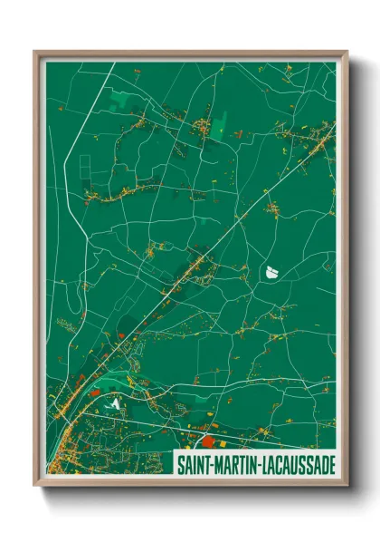 Une affiche de carte sur Saint-Martin-Lacaussade