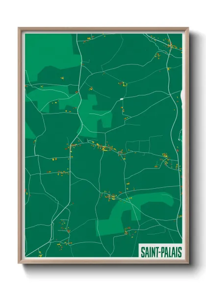 Une affiche de carte sur Saint-Palais