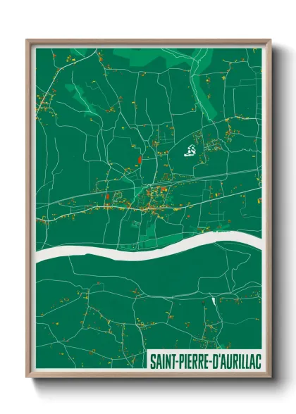 Une affiche de carte sur Saint-Pierre-d'Aurillac