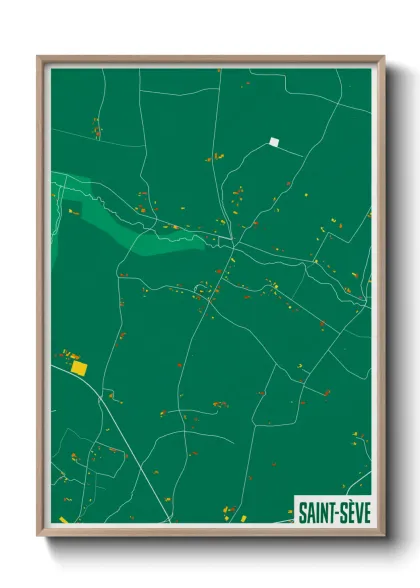 Une affiche de carte sur Saint-Sève