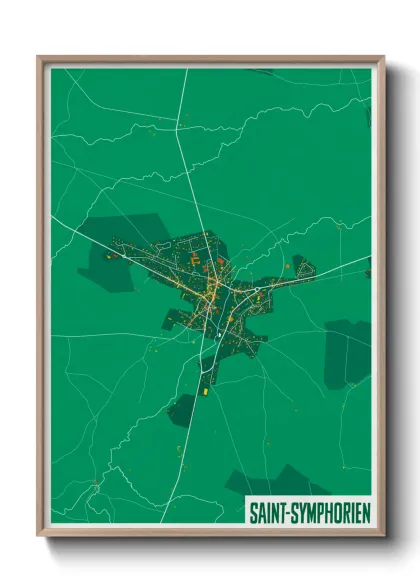 Une affiche de carte sur Saint-Symphorien