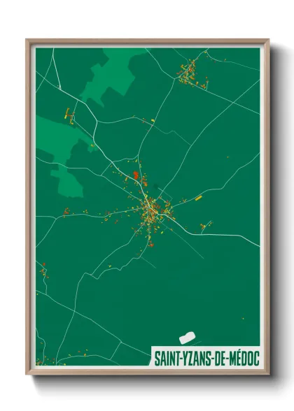 Une affiche de carte sur Saint-Yzans-de-Médoc