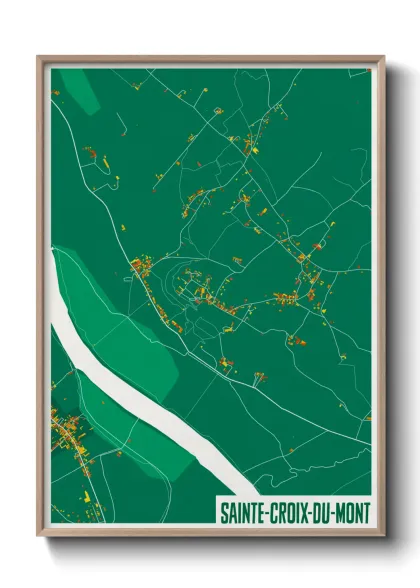 Une affiche de carte sur Sainte-Croix-du-Mont