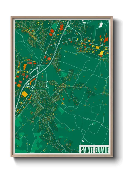 Une affiche de carte sur Sainte-Eulalie