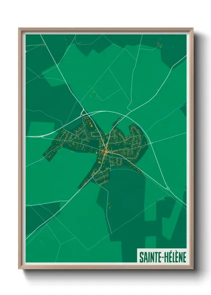 Une affiche de carte sur Sainte-Hélène