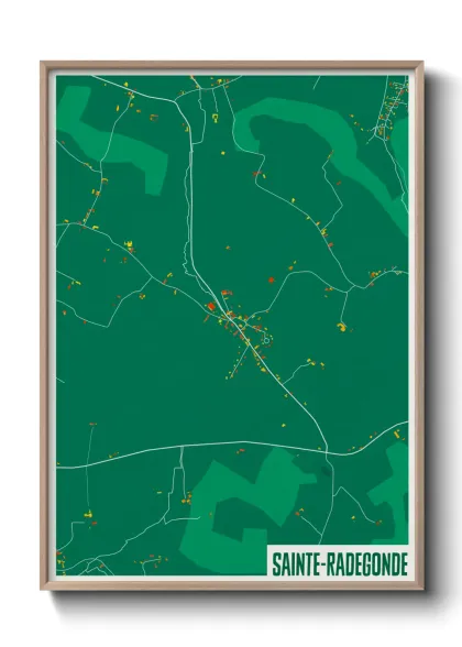 Une affiche de carte sur Sainte-Radegonde