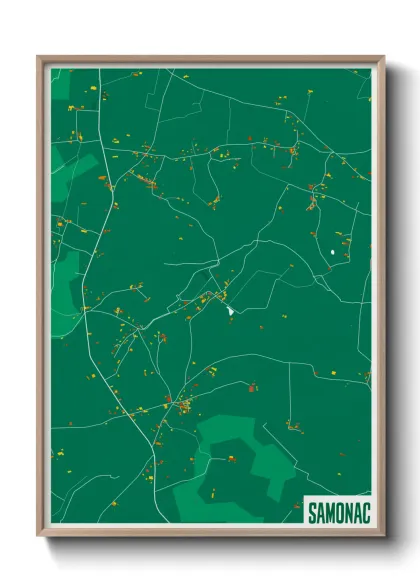 Une affiche de carte sur Samonac