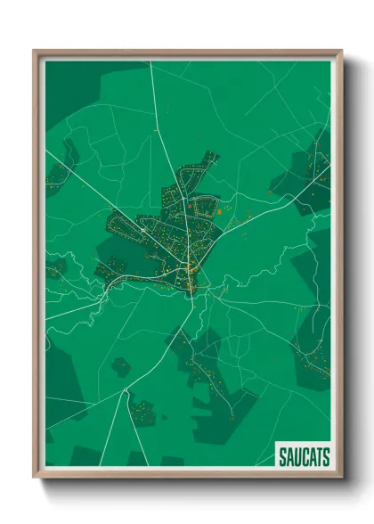 Une affiche de carte sur Saucats