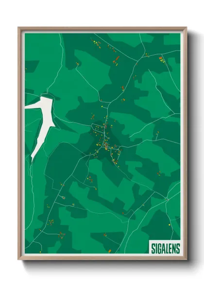 Une affiche de carte sur Sigalens