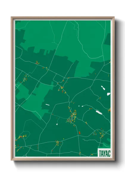 Une affiche de carte sur Tayac