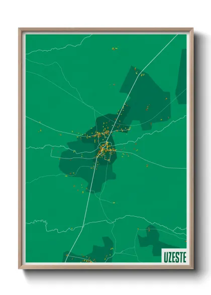 Une affiche de carte sur Uzeste