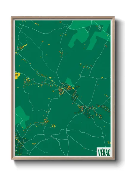 Une affiche de carte sur Vérac