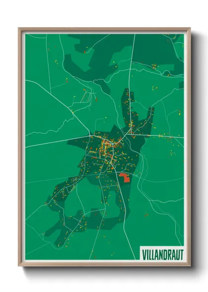 Une affiche de carte sur Villandraut