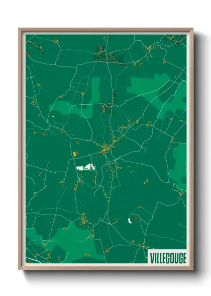 Une affiche de carte sur Villegouge