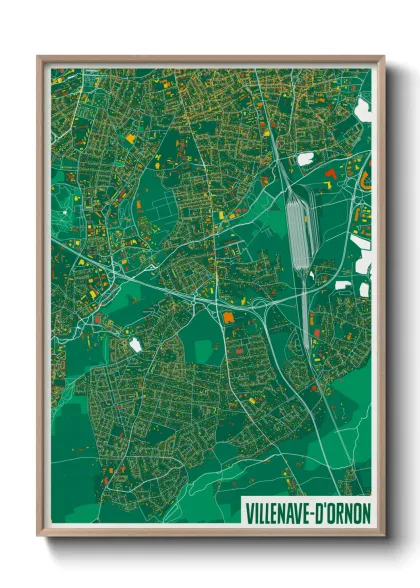 Une affiche de carte sur Villenave-d'Ornon