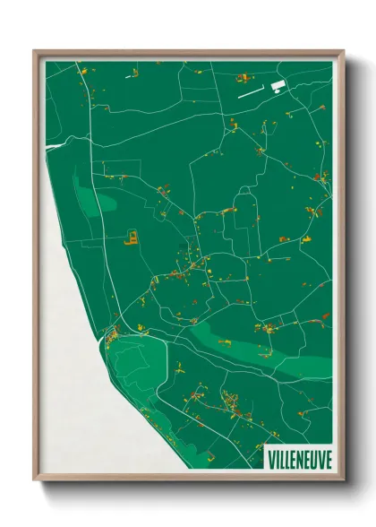 Une affiche de carte sur Villeneuve