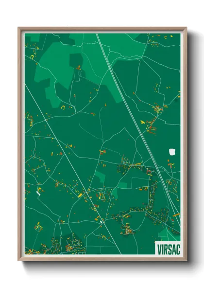 Une affiche de carte sur Virsac