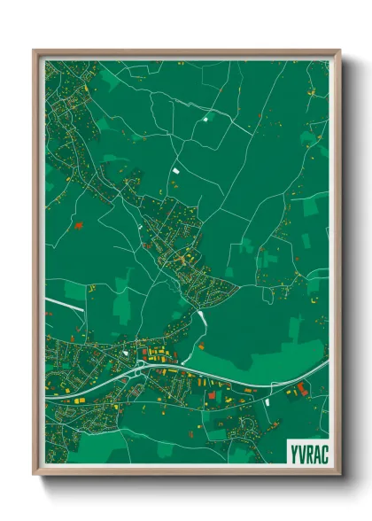 Une affiche de carte sur Yvrac