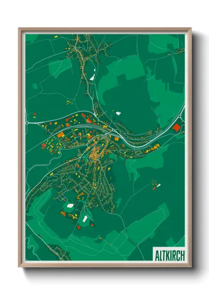Une affiche de carte sur Altkirch