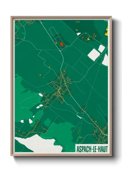 Une affiche de carte sur Aspach-le-Haut