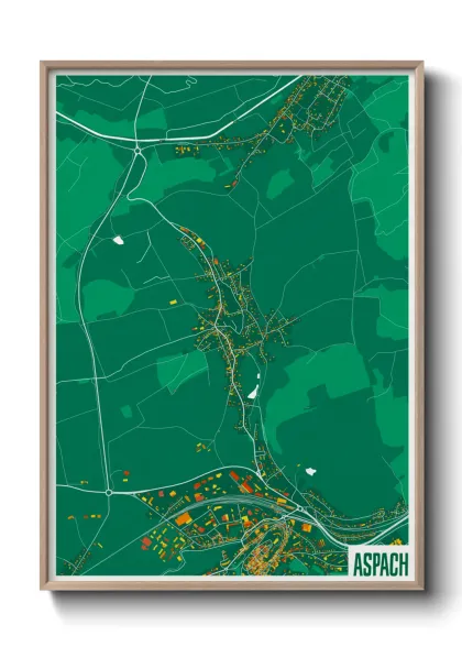 Une affiche de carte sur Aspach