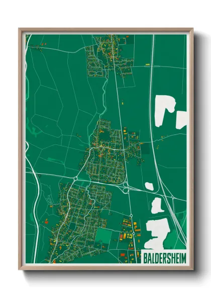 Une affiche de carte sur Baldersheim