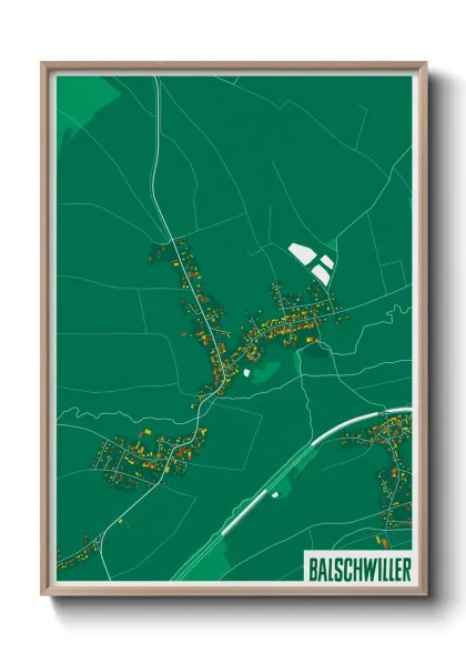 Une affiche de carte sur Balschwiller