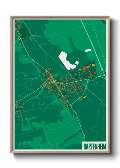 Une affiche de carte sur Bartenheim